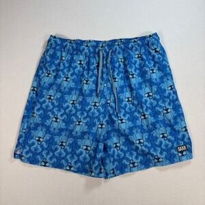 SAXX Oh Buoy 2N1 7" Swim Shorts Men XL Blue Octopus Cooling Lined Ballpark Pouch